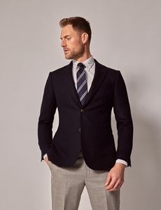 Navy Hopsack Wool Blazer - 1913 Collection-preview2