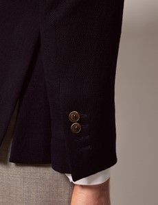 Navy Hopsack Wool Blazer - 1913 Collection-preview7