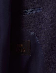 Navy Herringbone Flannel Wool Blazer - 1913 Collection-preview4