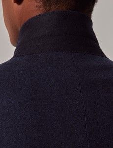 Navy Herringbone Flannel Wool Blazer - 1913 Collection-preview6