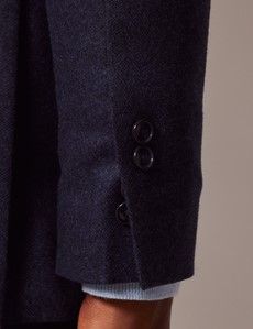 Navy Herringbone Flannel Wool Blazer - 1913 Collection-preview7