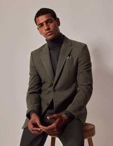 Green Flannel Wool-Mohair Blazer - 1913 Collection