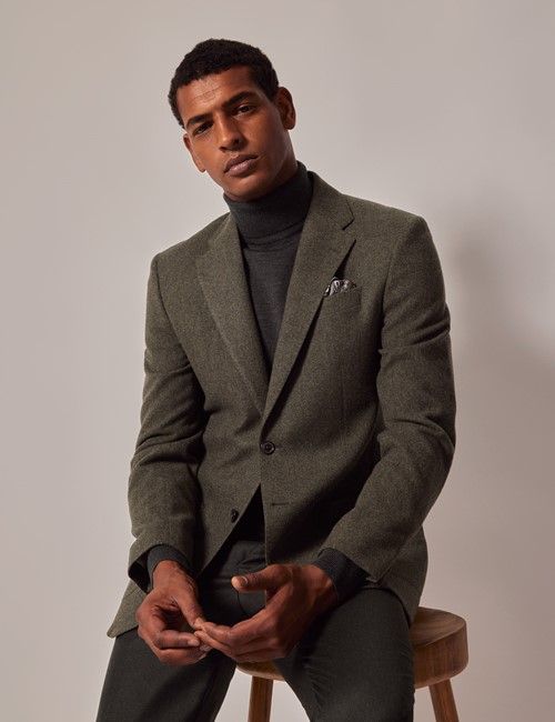 Green Flannel Wool-Mohair Blazer - 1913 Collection