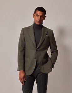 Green Flannel Wool-Mohair Blazer - 1913 Collection-preview2