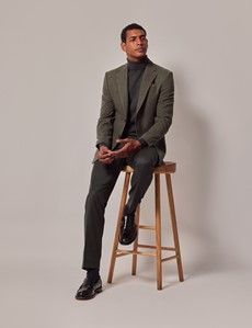 Green Flannel Wool-Mohair Blazer - 1913 Collection-preview8