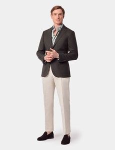 Slim Fit Dark Green Semi Plain 1913 Blazer