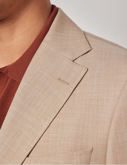 Sand Semi Plain Cotton-Wool Blazer - 1913 Collection-preview