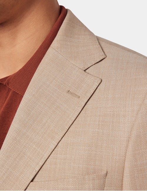 Sand Semi Plain Cotton-Wool Blazer - 1913 Collection-preview
