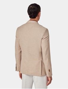 Sand Semi Plain Cotton-Wool Blazer - 1913 Collection-preview5