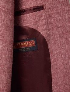 Brick Herringbone Linen-Silk Blend Blazer - 1913 Collection-preview4