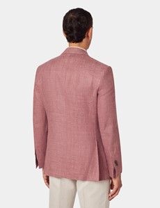Brick Herringbone Linen-Silk Blend Blazer - 1913 Collection-preview6