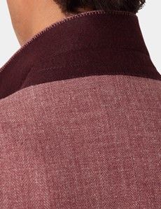 Brick Herringbone Linen-Silk Blend Blazer - 1913 Collection-preview7