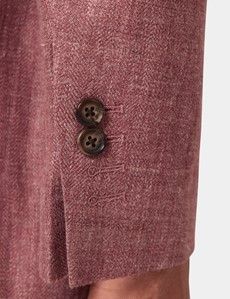 Brick Herringbone Linen-Silk Blend Blazer - 1913 Collection-preview8