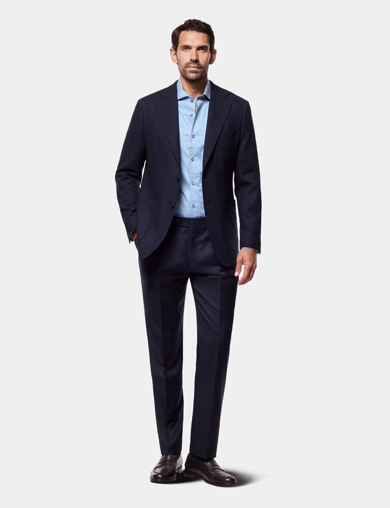 Tailored Fit Navy Herringbone 1913 Blazer thumbnail 3