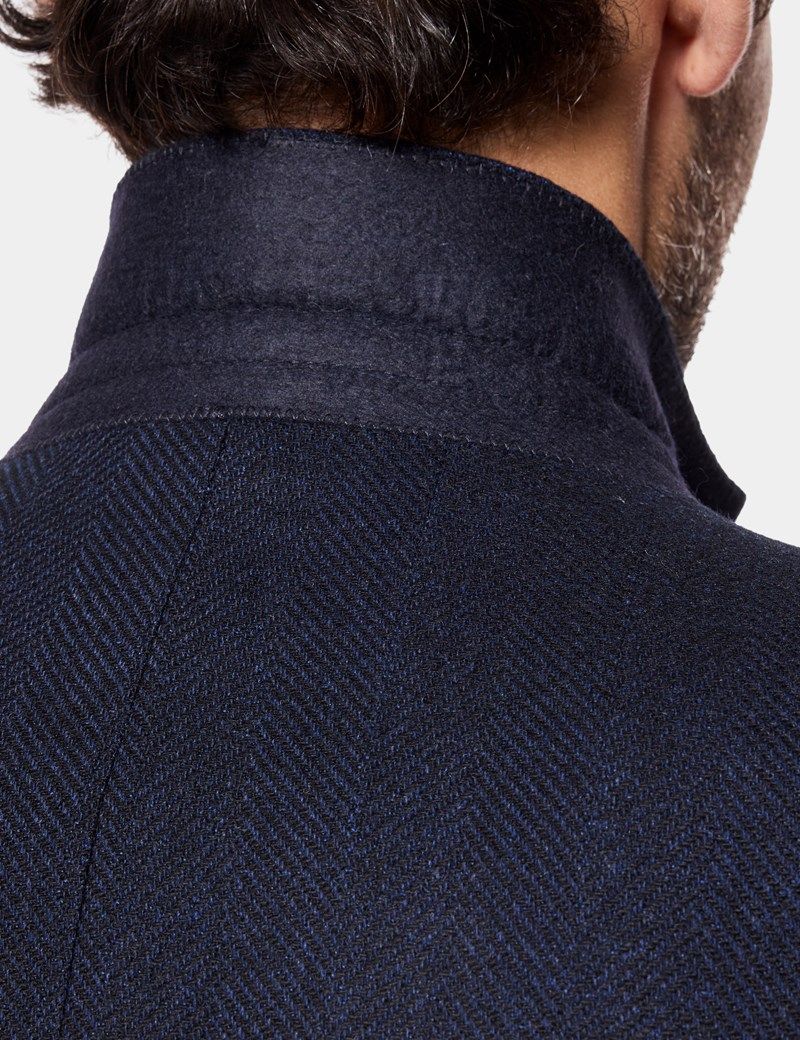 Tailored Fit Navy Herringbone 1913 Blazer thumbnail 6