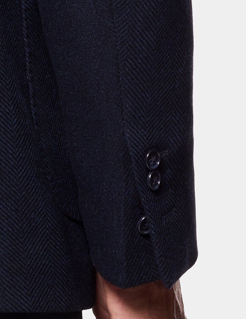 Tailored Fit Navy Herringbone 1913 Blazer thumbnail 7