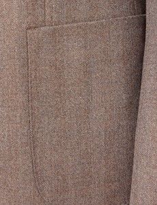 Brown Herringbone Wool Blazer-preview2
