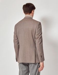 Brown Herringbone Wool Blazer-preview4