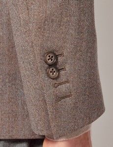 Brown Herringbone Wool Blazer-preview6