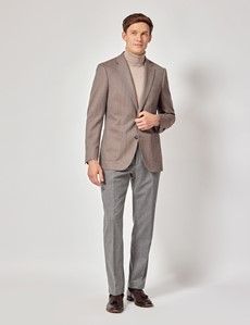 Brown Herringbone Wool Blazer-preview7