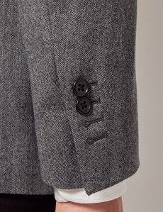 Grey Herringbone Wool Blazer-preview6