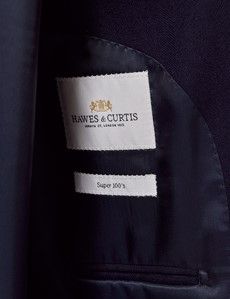 Navy Herringbone Wool Blazer-preview3
