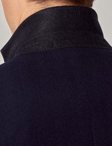 Navy Herringbone Wool Blazer-preview5