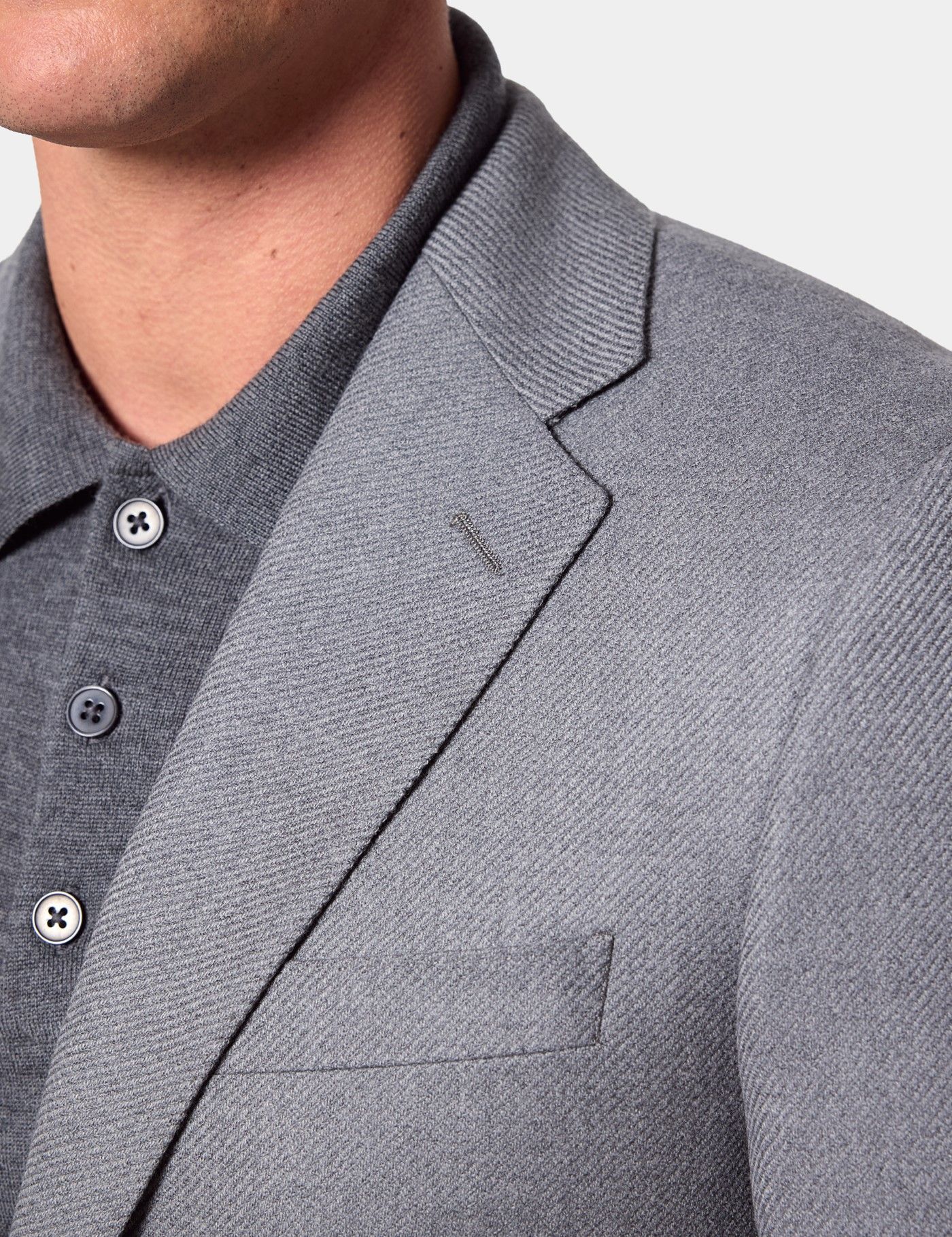 Slim Fit Grey Twill Blazer-preview