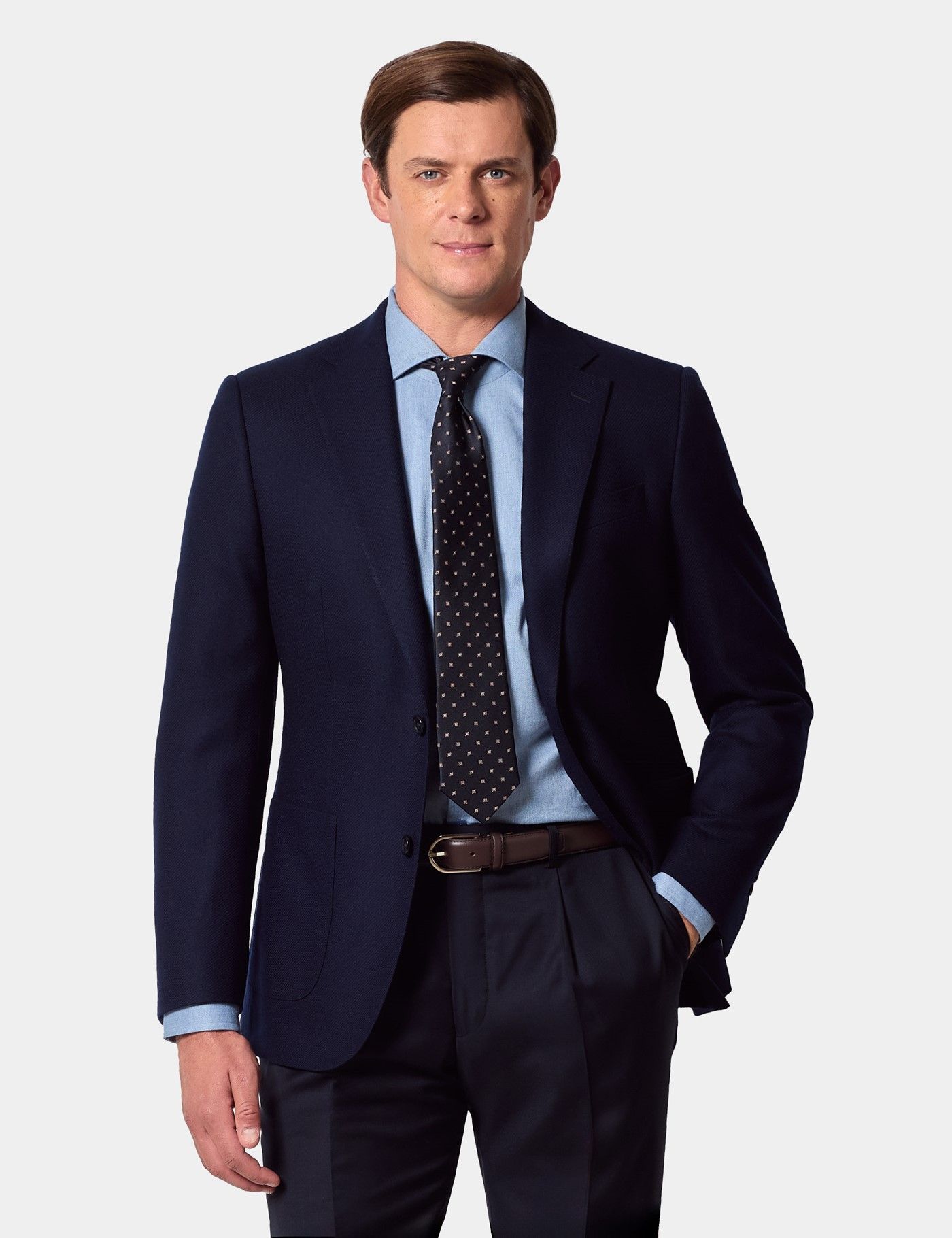 Slim Fit Navy Twill Blazer