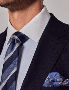 Navy Wool Slim Blazer-preview1