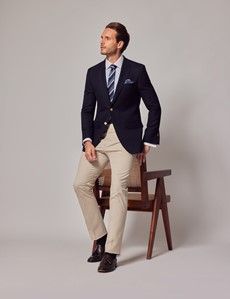 Navy Wool Slim Blazer-preview8