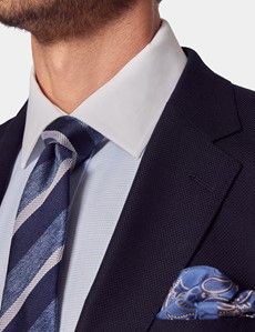 Navy Wool Slim Blazer-preview1