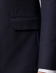 Navy Wool Slim Blazer
