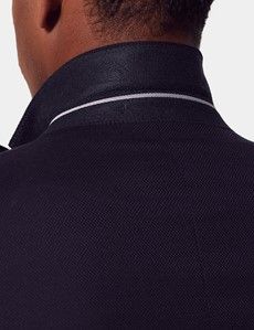 Navy Wool Slim Double Breasted Blazer-preview4