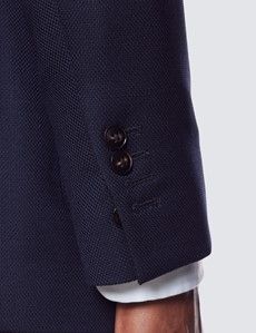 Navy Wool Slim Unconstructed Blazer-preview2