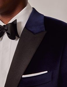 Navy Velvet Slim Fit Jacket-preview1