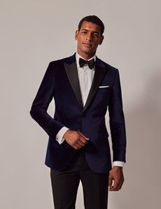 Navy Velvet Slim Fit Jacket-preview2