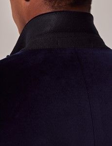 Navy Velvet Slim Fit Jacket-preview6