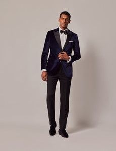Navy Velvet Slim Fit Jacket-preview8