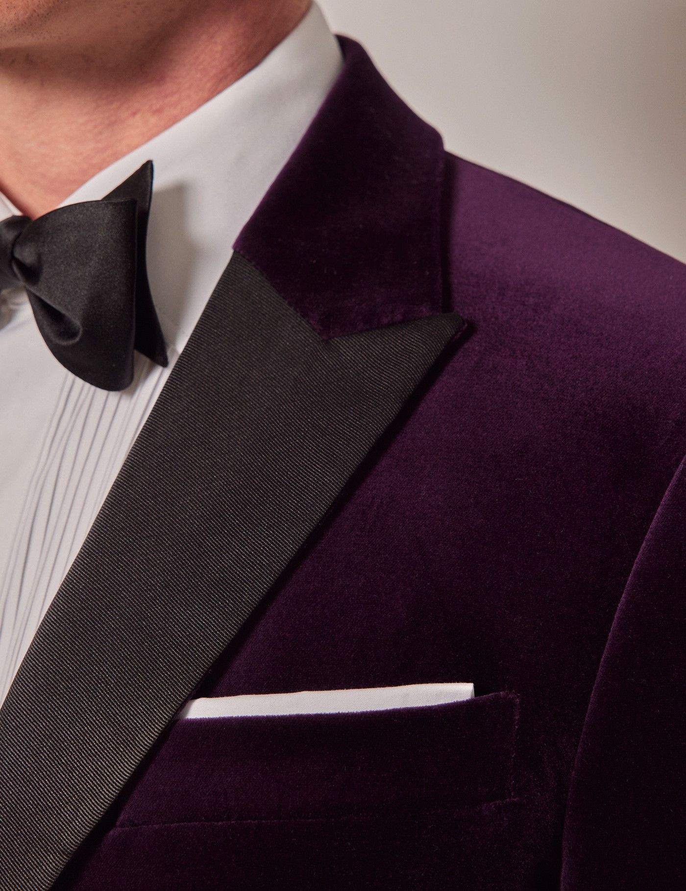 Dark Purple Velvet Slim Fit Jacket-preview