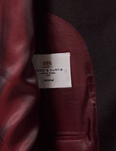 Burgundy Velvet Slim Fit Jacket-preview4
