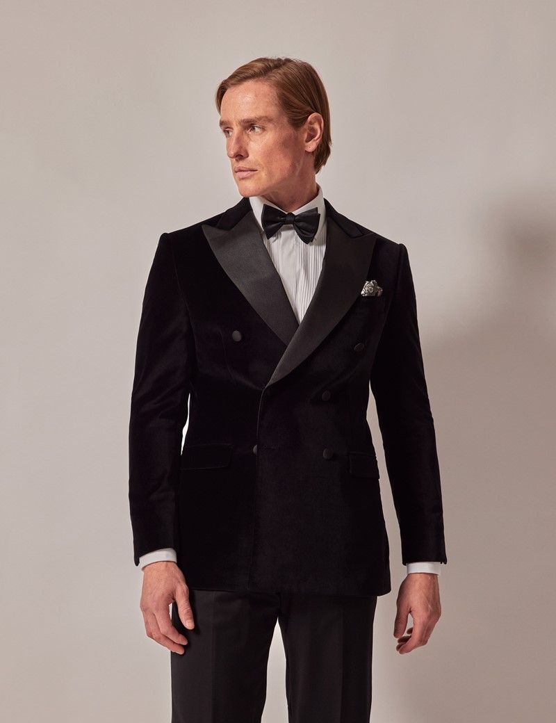 Double breasted velvet dinner jacket best sale