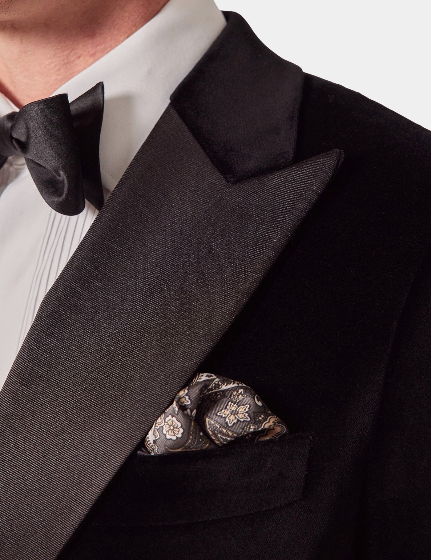 Black Velvet Double Breasted Slim Fit Jacket-preview