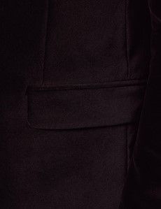 Black Velvet Double Breasted Slim Fit Jacket-preview2