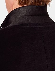 Black Velvet Double Breasted Slim Fit Jacket-preview5
