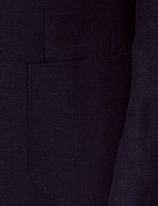 Navy Cotton Linen Blazer-preview3