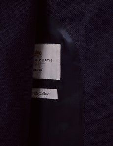 Navy Cotton Linen Blazer-preview4