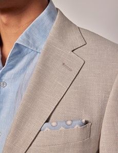 Beige Cotton Linen Blazer-preview1