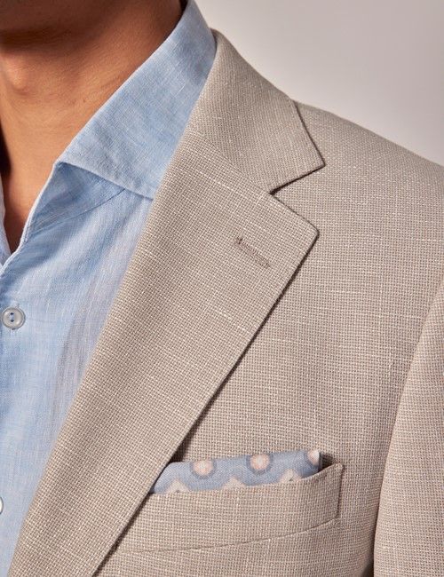 Beige Cotton Linen Blazer-preview