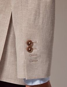 Beige Cotton Linen Blazer-preview4